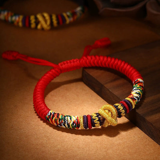 Ancient Tibetan Buddhist Red String Tradition 925 Sterling Silver Om Mani Padme Hum King Kong Knot Faith Bracelet