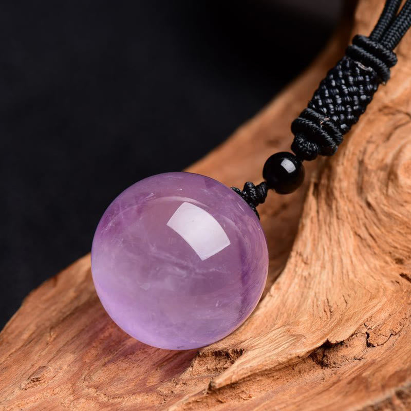 Spirituality Buddha Karma Various Crystal Ball Amethyst Citrine Pink Crystal White Crystal Healing Necklace Pendant