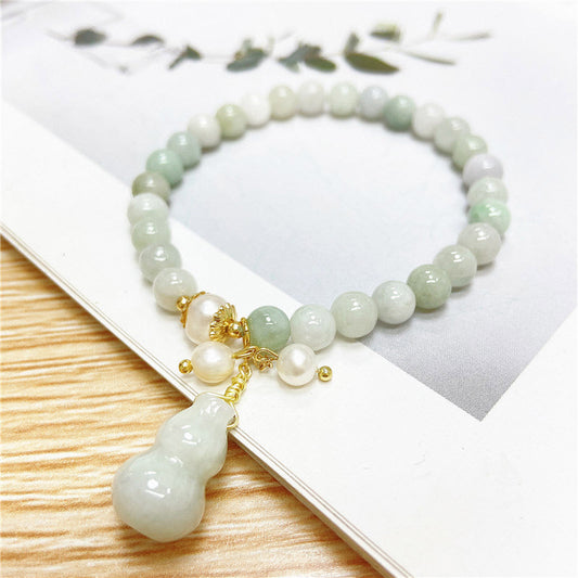 Jade Jade Gourd Blessing Protection Charm Bracelet
