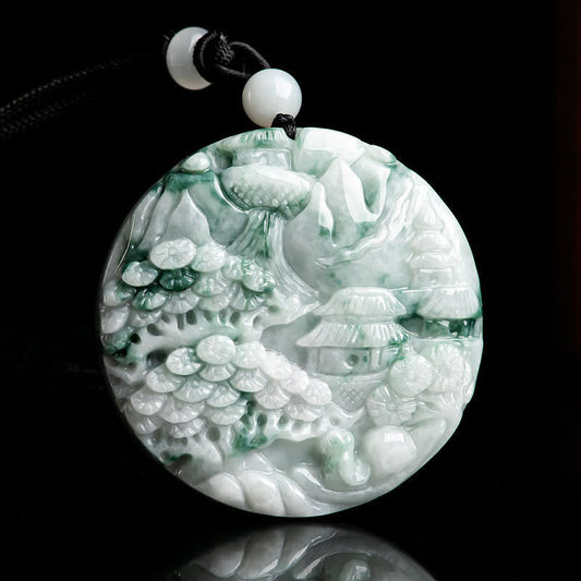 Jade Mountain Landscape Jade Abundance String Necklace