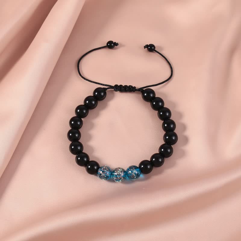 Spirituality Buddha Karma Black Obsidian Luminous Glowstone Strength Bracelet