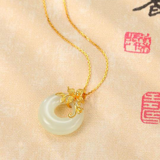 Jade Tibetan White Jade Calm Necklace