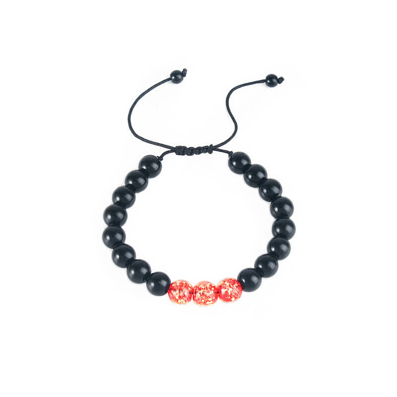 Spirituality Buddha Karma Black Obsidian Luminous Glowstone Strength Bracelet