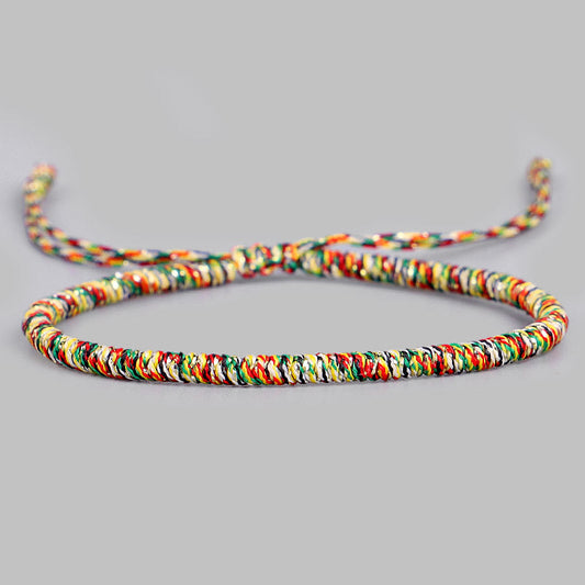 Black and Five-Colored Tibetan Lucky Rope Bracelets : Symbols of Protection, Harmony, Feng Shui, and the Five Elements