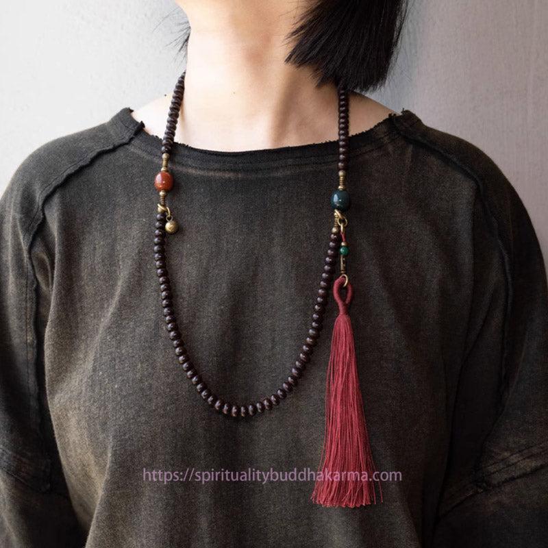 Spirituality Buddha Karma 108 Mala Beads Natural Tibet Purple Bodhi Seed Auspiciousness Bracelet