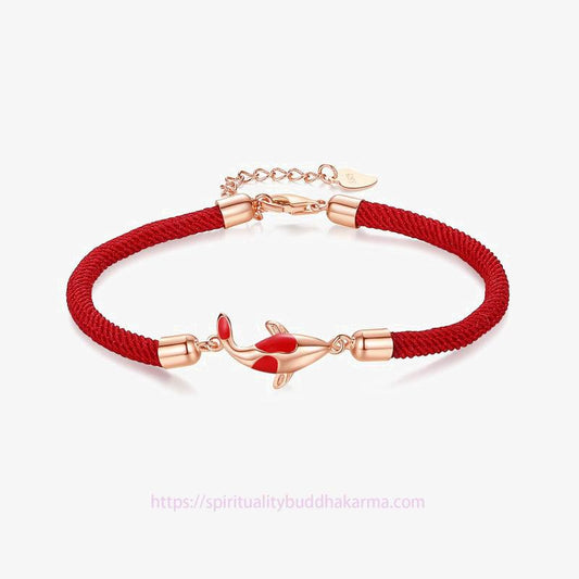 Ancient Tibetan Buddhist Red String Tradition Koi Fish Luck Wealth Braided Chain Couple Bracelet