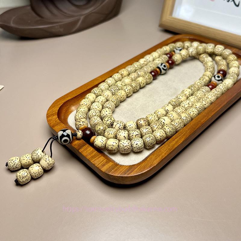 Spirituality Buddha Karma 108 Mala Beads Bodhi Seed Dzi Bead Keep Away Evil Spirits Bracelet