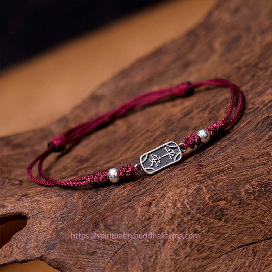 Tibetan Knot Protection Handmade 925 Sterling Silver Peace And Joy Safe Well Protection Braided Bracelet