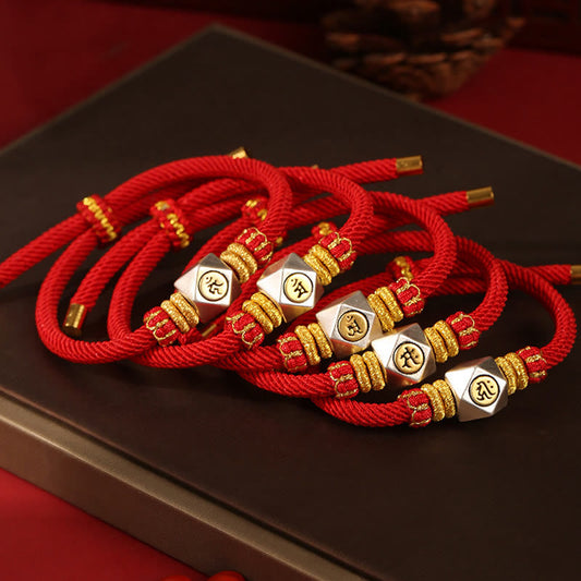 Ancient Tibetan Buddhist Red String Tradition 999 Sterling Silver Chinese Zodiac Natal Buddha Red Rope Luck Strength Handcrafted Kids Bracelet