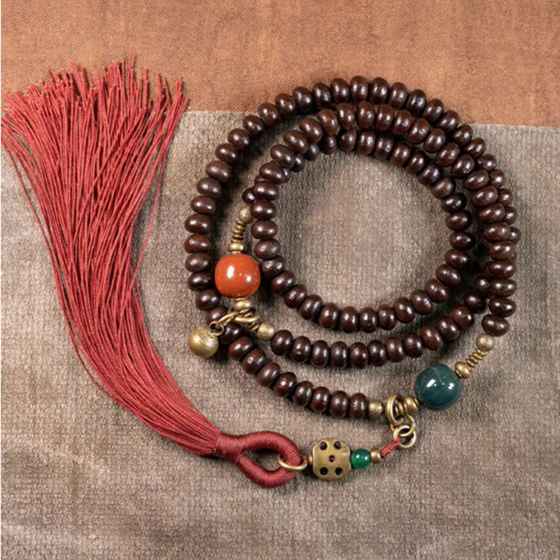 Spirituality Buddha Karma 108 Mala Beads Natural Tibet Purple Bodhi Seed Auspiciousness Bracelet