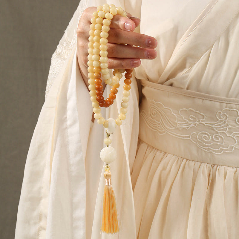 Spirituality Buddha Karma Natural Bodhi Seed Lotus Dzi Bead Peace Harmony Charm Bracelet