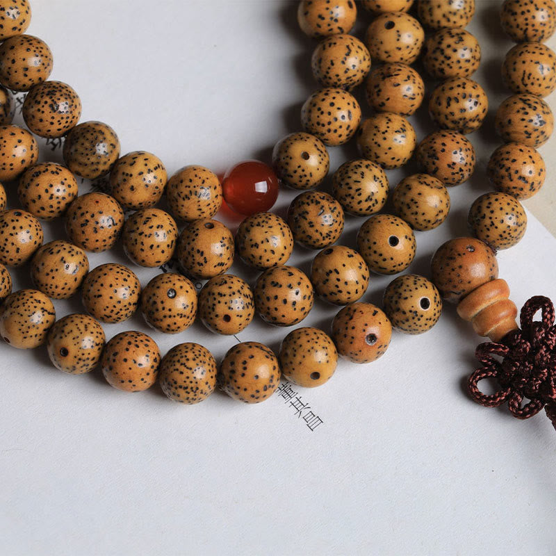 Spirituality Buddha Karma 108 Mala Beads Bodhi Seed Red Agate Auspiciousness Bracelet