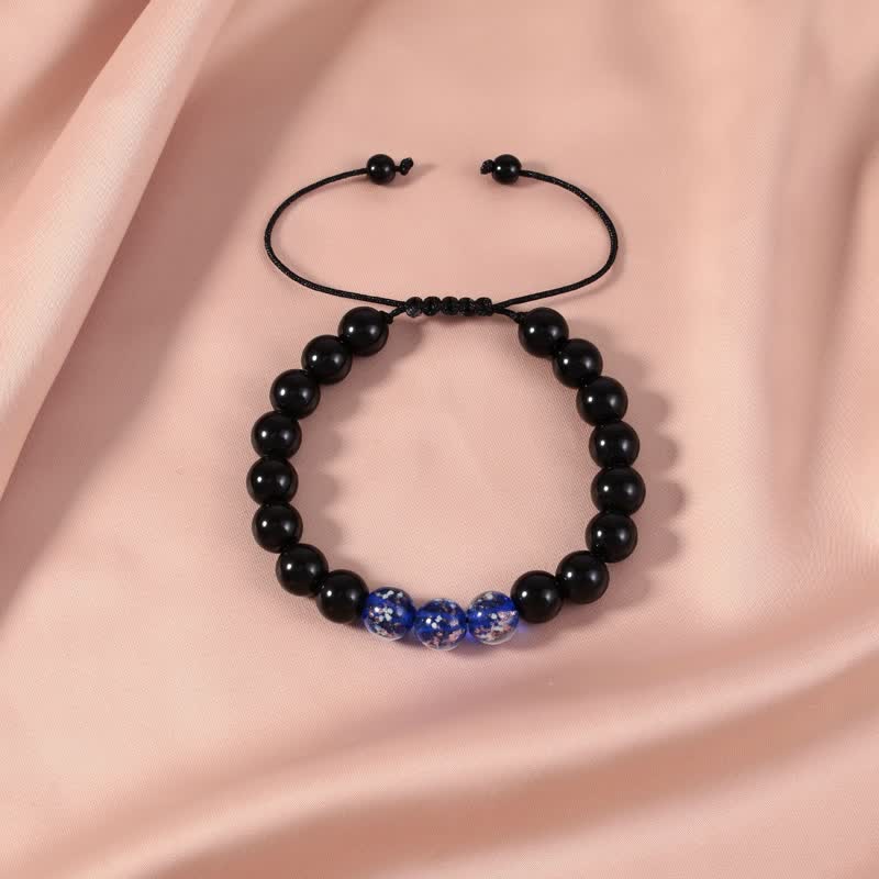 Spirituality Buddha Karma Black Obsidian Luminous Glowstone Strength Bracelet