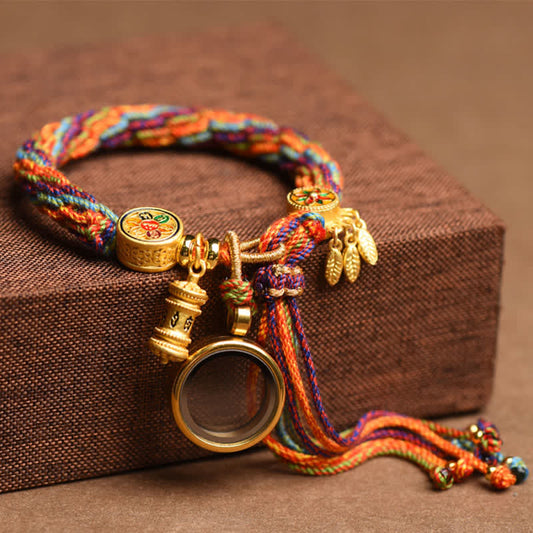 Ancient Tibetan Buddhist Red String Tradition Tibetan Om Mani Padme Hum Dreamcatcher Luck Colorful Reincarnation Knot String Bracelet