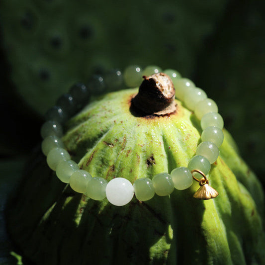 Jade Jade Lotus Abundance Adjustable Bracelet