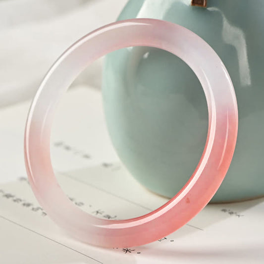 Jade Pink Golden Silk Jade Wealth Bracelet Bangle