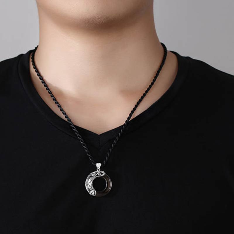 Spirituality Buddha Karma 12 Constellations of the Zodiac Ice Obsidian Blessing Round Pendant Necklace