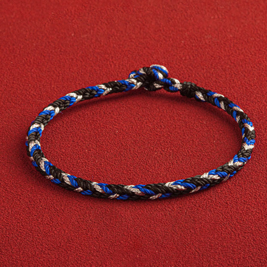 Ancient Tibetan Buddhist Red String Tradition "May prosperity fill your life" Lucky Multicolored Bracelet
