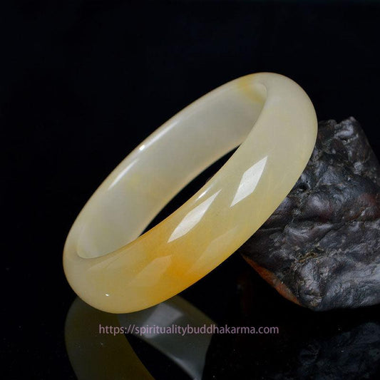 Jade Natural Golden Silk Jade Luck Wealth Bracelet Bangle