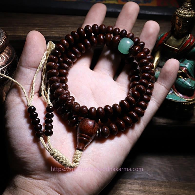 Spirituality Buddha Karma Natural Tibet 108 Mala Beads Purple Bodhi Seed Three-eyed Dzi Bead Copper Dorje Harmony Bracelet