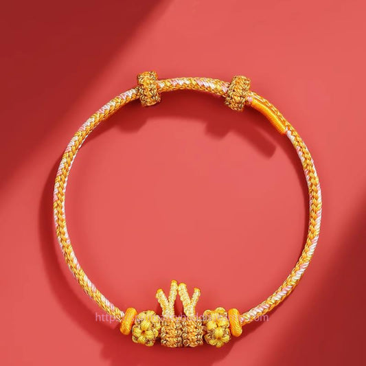 Ancient Tibetan Buddhist Red String Tradition Handmade Year of the Dragon Cute Chinese Zodiac Luck Braided Bracelet
