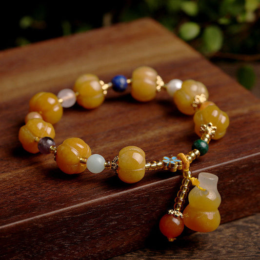 Jade Golden Silk Jade Pixiu Wealth Bracelet