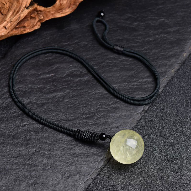 Spirituality Buddha Karma Various Crystal Ball Amethyst Citrine Pink Crystal White Crystal Healing Necklace Pendant
