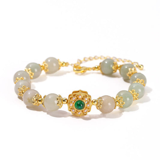 Jade  Natural Jade Prosperity Bead Chain Bracelet