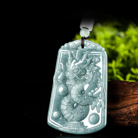 Jade Year Of The Dragon Chinese Zodiac Dragon Travels The World Jade Strength Necklace Pendant