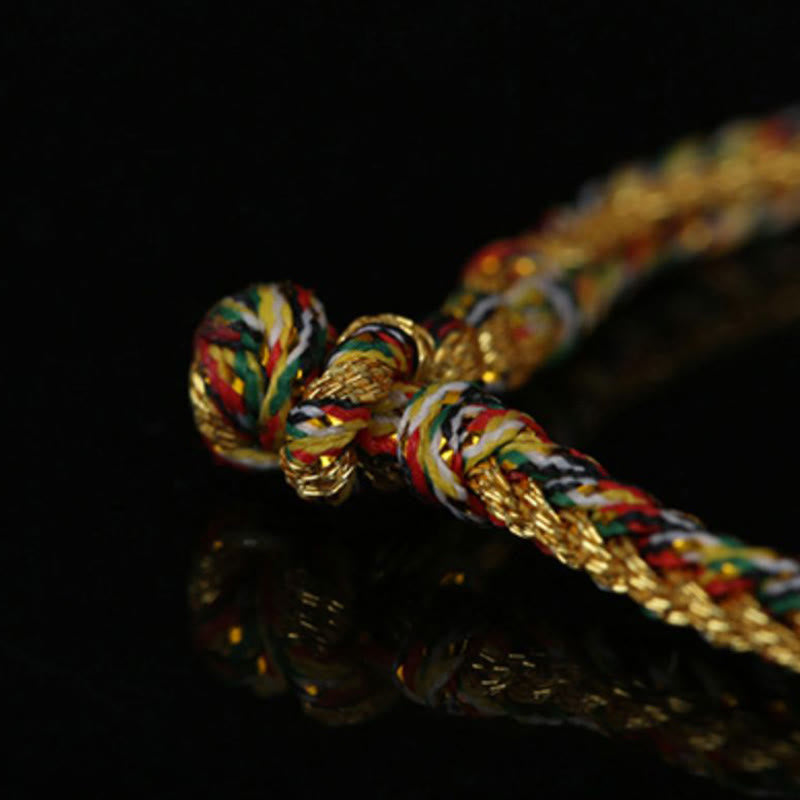 Spirituality Buddha Karma Handmade Gold Multicolored Rope Protection Braided Bracelet Anklet