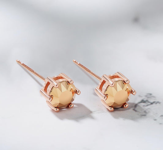 18ct White Gold Plated on Sterling Silver Black Obsidian,Earring Stud with Gift Box,Men Women