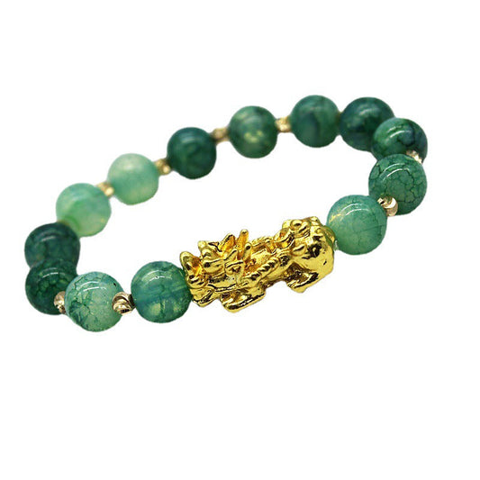 Jade Handmade Cyan Jade Pi Xiu Success Bracelet