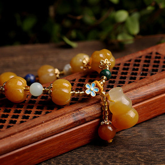 Jade Golden Silk Jade Pixiu Wealth Bracelet