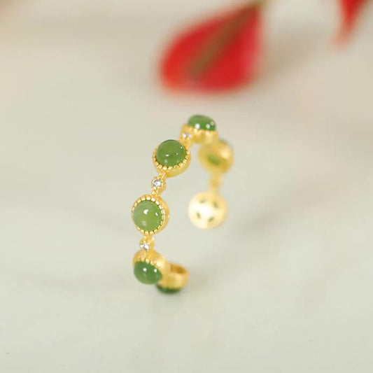 Jade Cyan Jade Healing Calm Adjustable Ring