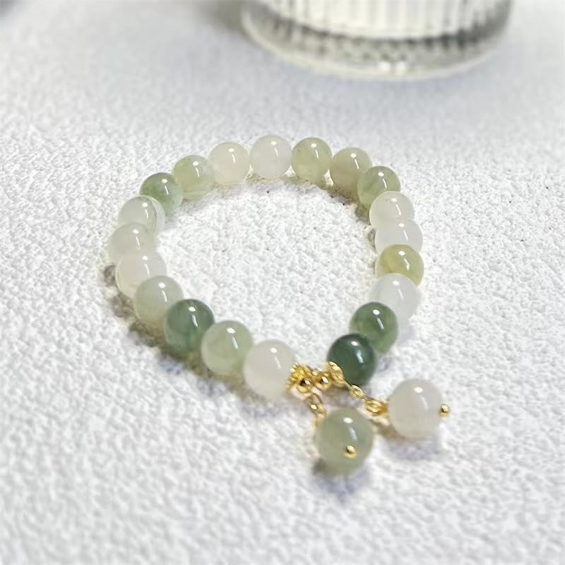 Jade Natural Gradient Jade Abundance Luck Bead Charm Bracelet