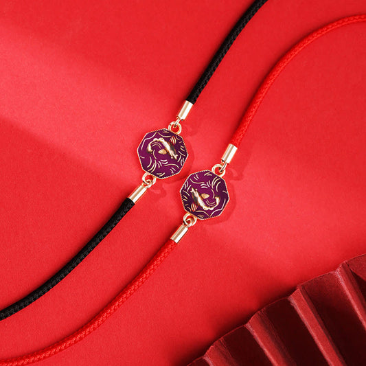 Ancient Tibetan Buddhist Red String Tradition 925 Sterling Silver Luck Koi Fish Color Change Wealth Handcrafted Braided Bracelet