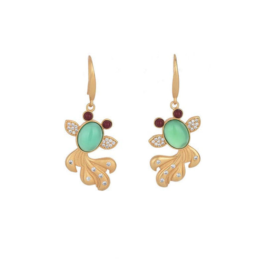Jade FengShui Jade Koi Fortune Earrings