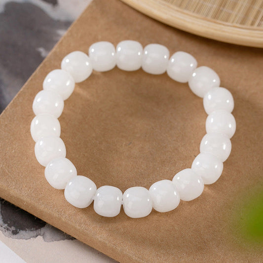 Jade Hetian White Jade Happiness Blessing Bracelet