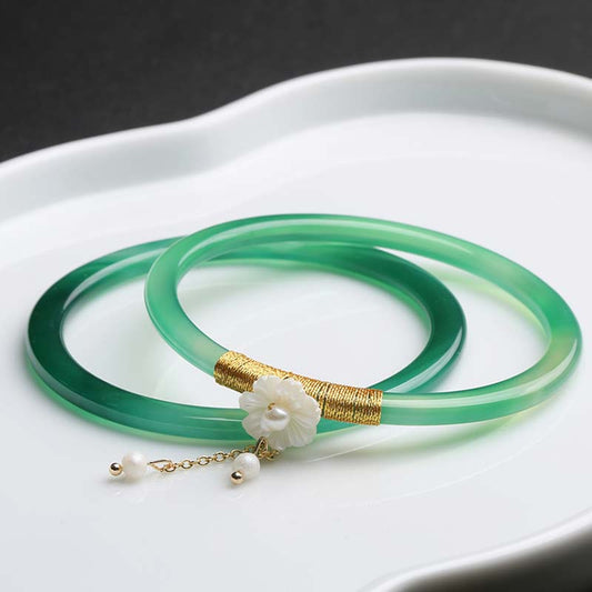 Jade Natural Cyan White Jade Success Bracelet