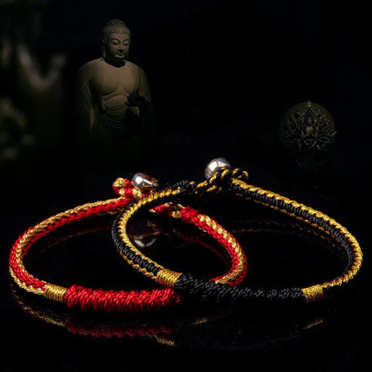 Ancient Tibetan Buddhist Red String Tradition Tibetan Handmade Braid Luck String Protection Bracelet