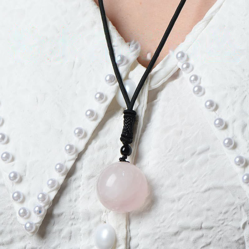 Spirituality Buddha Karma Various Crystal Ball Amethyst Citrine Pink Crystal White Crystal Healing Necklace Pendant