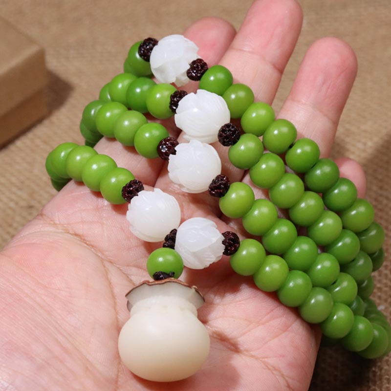 Spirituality Buddha Karma Natural Bodhi Seed 108 Beads Mala Wisdom Bracelet