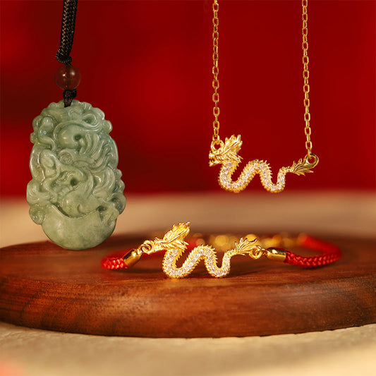 Ancient Tibetan Buddhist Red String Tradition 925 Sterling Silver Year Of The Dragon Auspicious Protection Bundle
