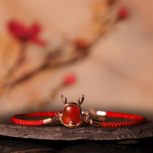 ❗❗❗A Flash Sale- Ancient Tibetan Buddhist Red String Tradition 925 Sterling Silver Year of the Dragon Natural Red Agate Dragon Attract Fortune Fu Character Strength Bracelet Necklace Pendant Earrings