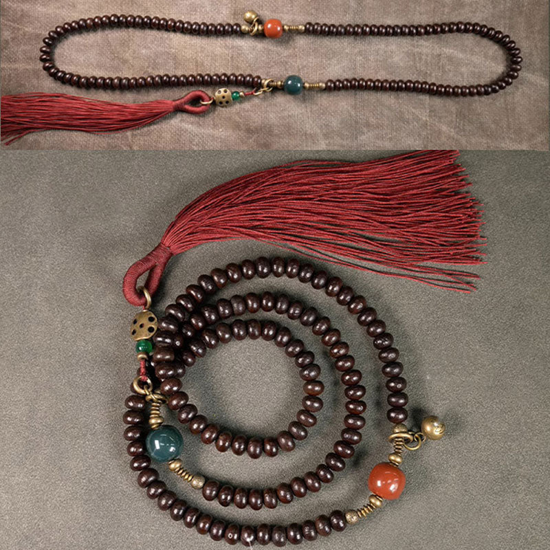 Spirituality Buddha Karma 108 Mala Beads Natural Tibet Purple Bodhi Seed Auspiciousness Bracelet