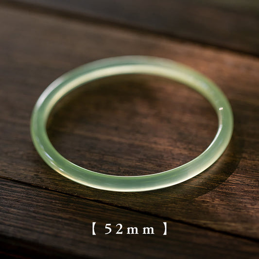 Jade Natural Green Chalcedony Strength Courage Cuff Bangle Bracelet