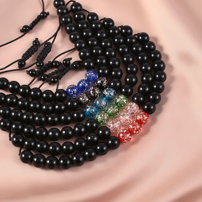 Spirituality Buddha Karma Black Obsidian Luminous Glowstone Strength Bracelet
