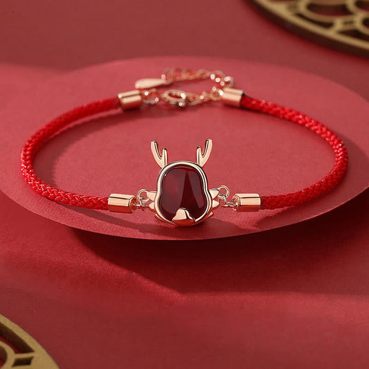 ❗❗❗A Flash Sale- Ancient Tibetan Buddhist Red String Tradition 925 Sterling Silver Year of the Dragon Natural Red Agate Dragon Attract Fortune Fu Character Strength Bracelet Necklace Pendant Earrings
