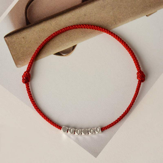 Ancient Tibetan Buddhist Red String Tradition 925 Sterling Silver Red String Braid Bracelet Anklet