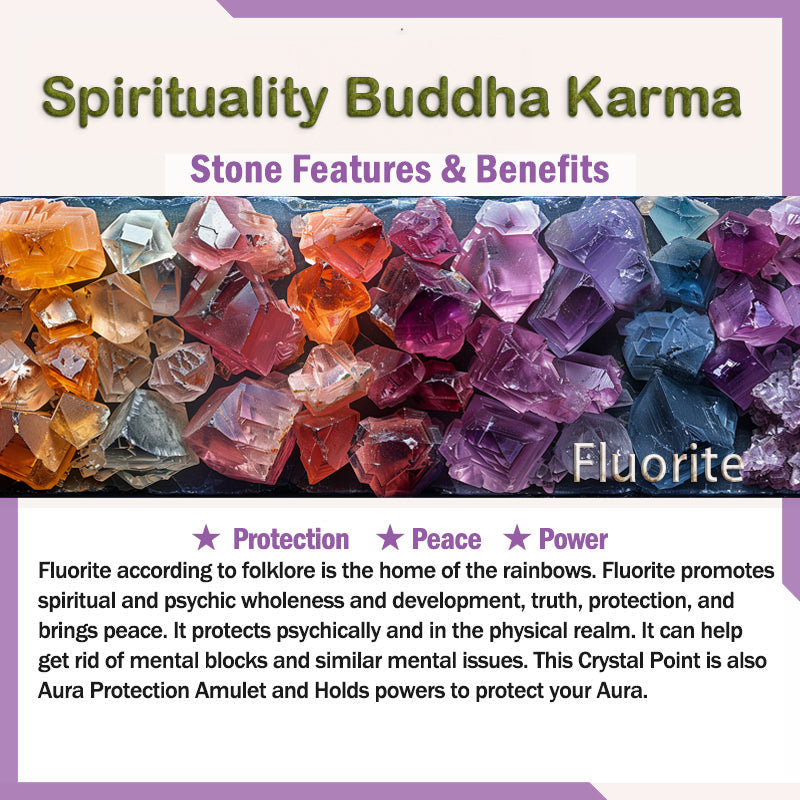 Spirituality Buddha Karma Natural Fluorite Gold Sheen Obsidian Fox Pendant Protection Necklace